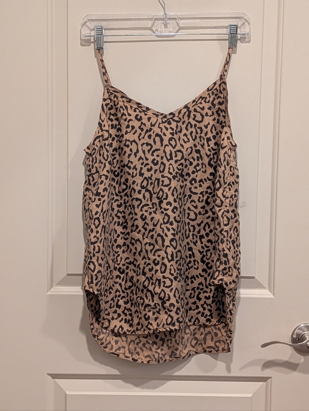 Unsubscribed 100% Silk Leopard Print Spaghetti Strap Camisole Size Small